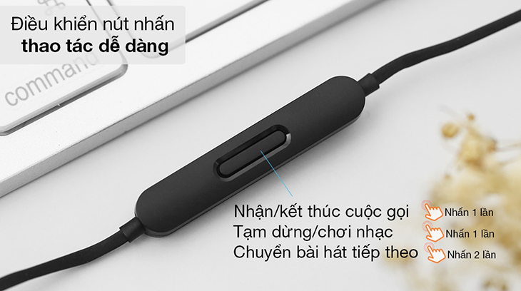 Tai nghe Có Dây EP OPPO MH151 sở hữu điều khiển nút nhấn thao tác dễ dàng