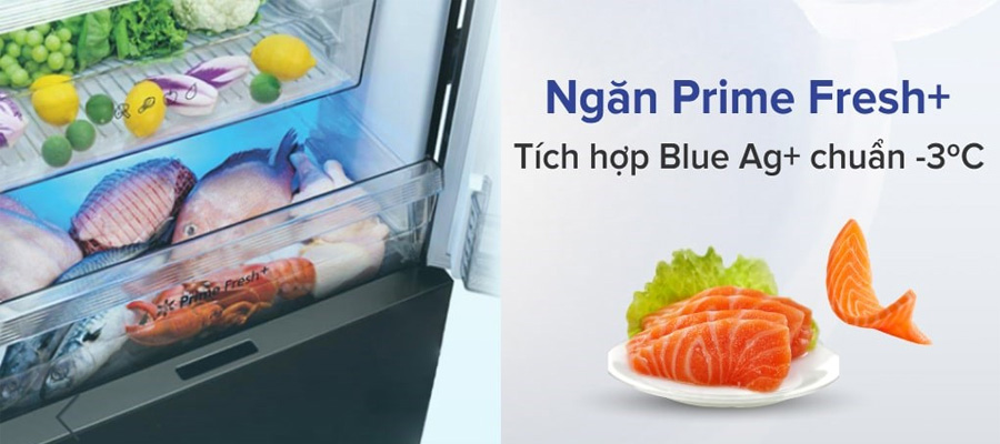 Ngăn đông mềm diệt khuẩn 99.99% Prime Fresh+ kết hợp Blue Ag+