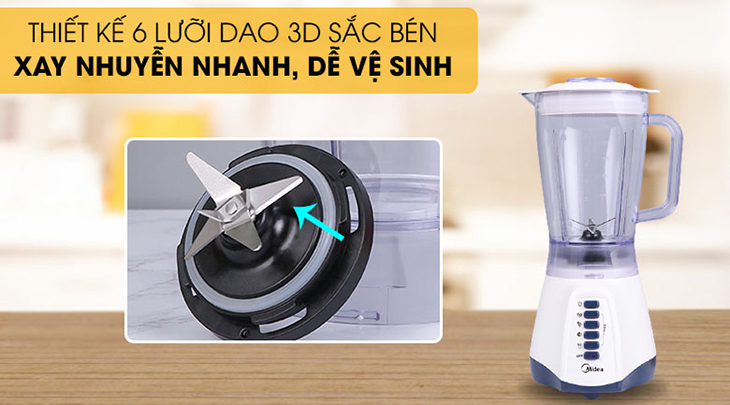 Máy xay sinh tố Midea có công suất cao, tối ưu khả năng hoạt động