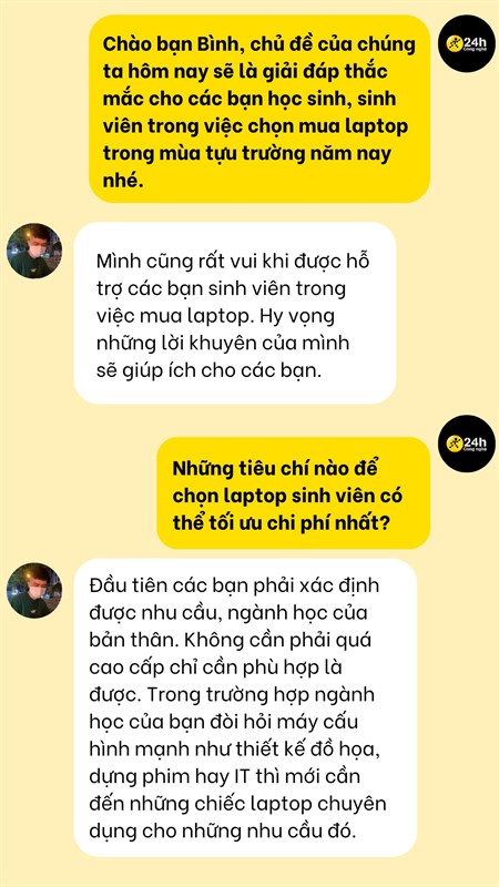 Laptop dành cho sinh viên