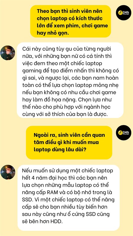 Laptop dành cho sinh viên
