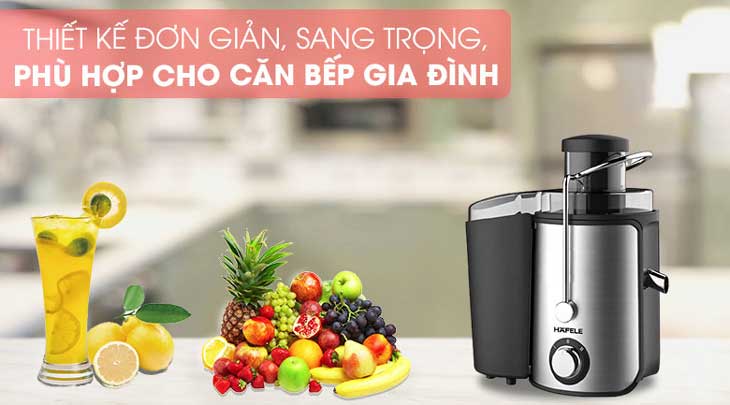 Máy ép trái cây Hafele GS-353 (535.43.086) có thiết kế đơn giản, tinh tế kèm với kết cấu chắc chắn, tiện dụng dễ dàng sử dụng