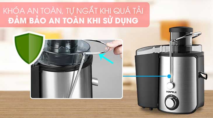 Máy ép trái cây Hafele GS-353 (535.43.086) được tích hợp tính năng tự ngắt khi quá tải 