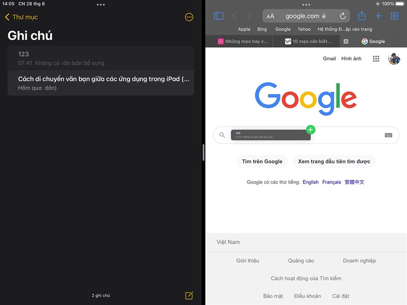 Cách di chuyển văn bản giữa các ứng dụng trong iPad Cách di chuyển văn bản giữa các ứng dụng trong iPad