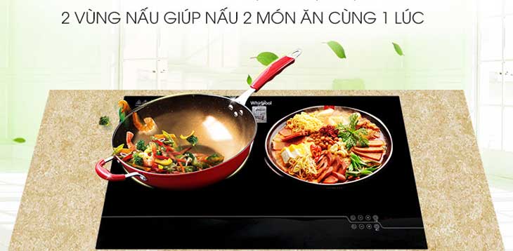 Bếp từ hồng ngoại lắp âm Whirlpool ACH7327-BLV sở hữu 2 vùng nấu giúp gia tăng hiệu quả nấu nướng