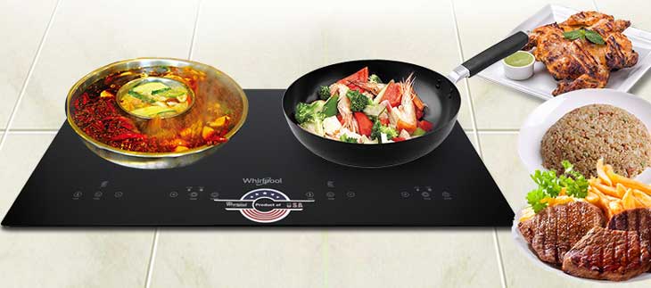 Bếp hồng ngoại đôi lắp âm Whirlpool ACT752/BLV có 8 mức nhiệt, hỗ trợ người dùng nấu các món ăn đa dạng dễ dàng