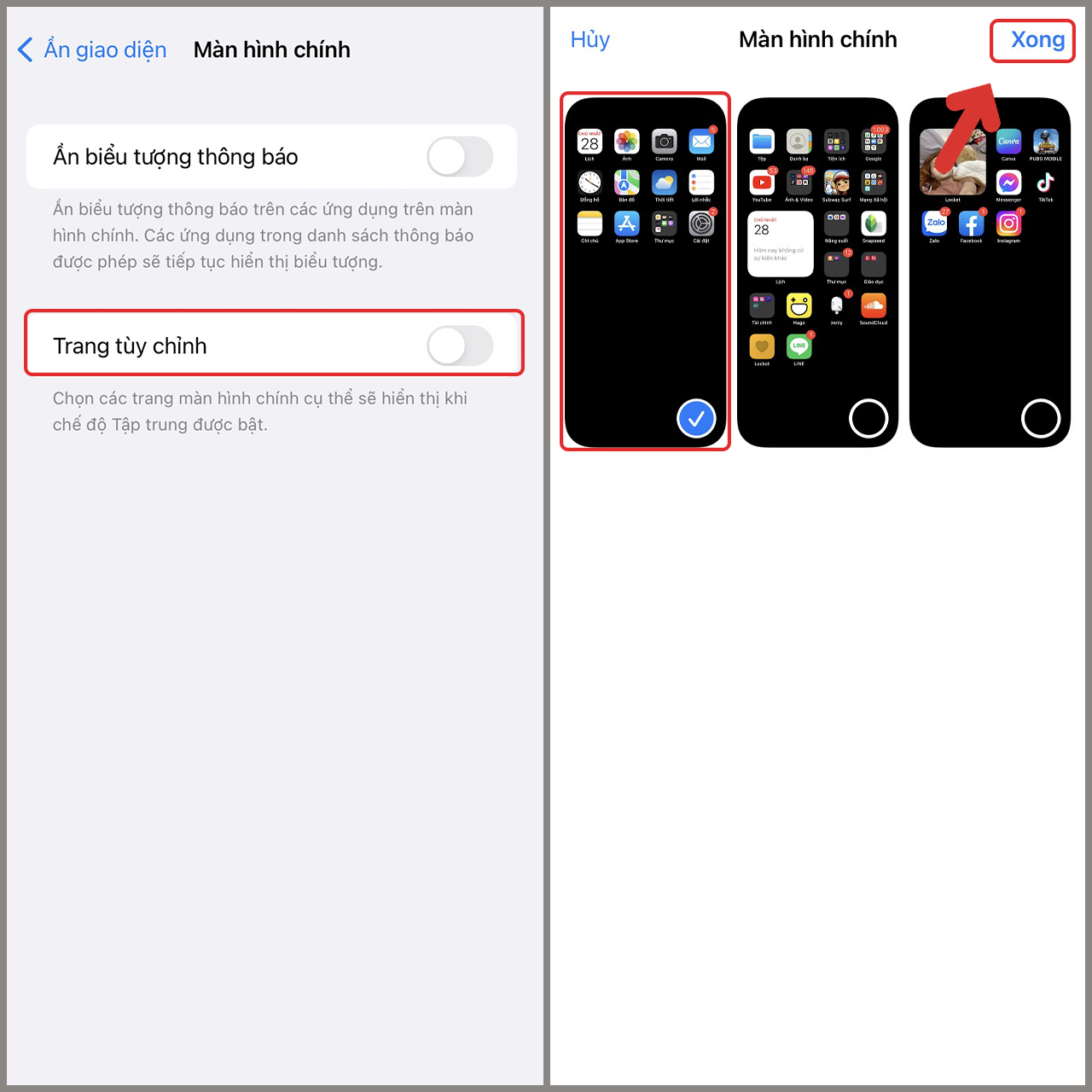 Cách ẩn giao diện “thừa” trên iPhone Cách ẩn giao diện “thừa” trên iPhone