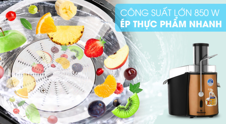 Công suất mạnh mẽ, ép nhanh, tiết kiệm thời gian Công suất mạnh mẽ, ép nhanh, tiết kiệm thời gian