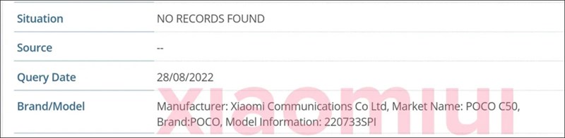 POCO C50 đạt chứng nhận IMEI, sắp ra mắt