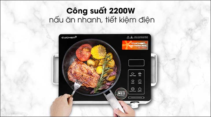Bếp hồng ngoại Cuchen CHR-F170VN có công suất nấu 2200W Bếp hồng ngoại Cuchen CHR-F170VN có công suất nấu 2200W