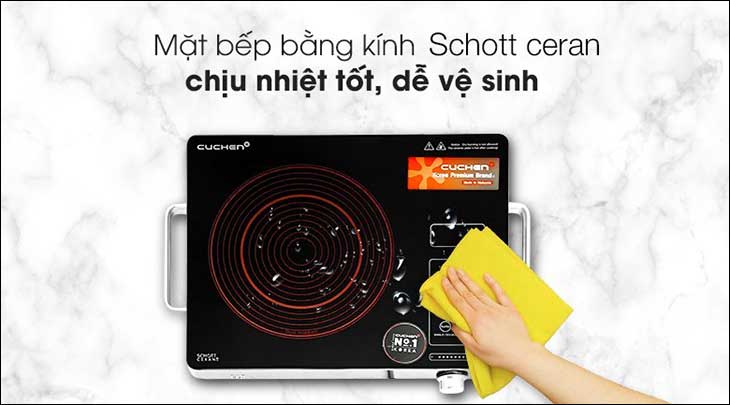 Bếp hồng ngoại Cuchen CHR-F170VN có mặt bếp được làm từ kính Schott ceran Bếp hồng ngoại Cuchen CHR-F170VN có mặt bếp được làm từ kính Schott ceran