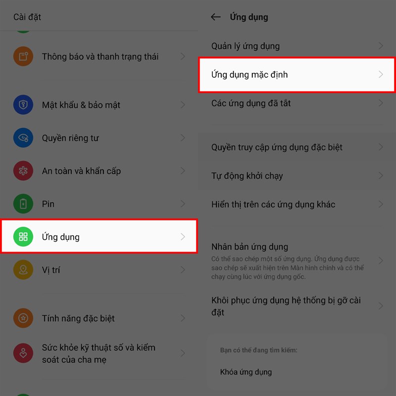 Cách thêm ứng dụng mặc định OPPO Cách thêm ứng dụng mặc định OPPO