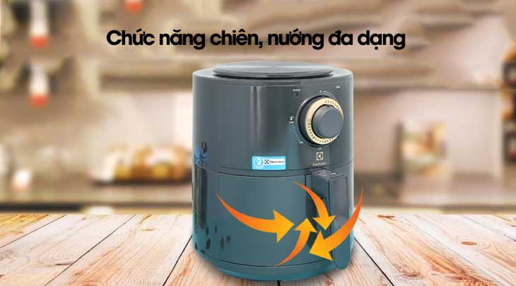 Nồi chiên không dầu Electrolux E6AF1-220K 3.4 lít có chức năng chiên, nướng đa dạng