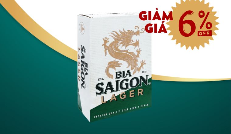 Từ 26/08 - 08/09/2022, Thùng 24 Lon Bia Sài Gòn Lager 330Ml Giảm 6%