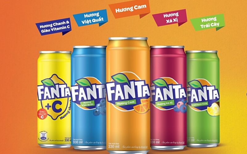 Fanta với đa dạng các hương vị nước ngọt hấp dẫn khác nhau