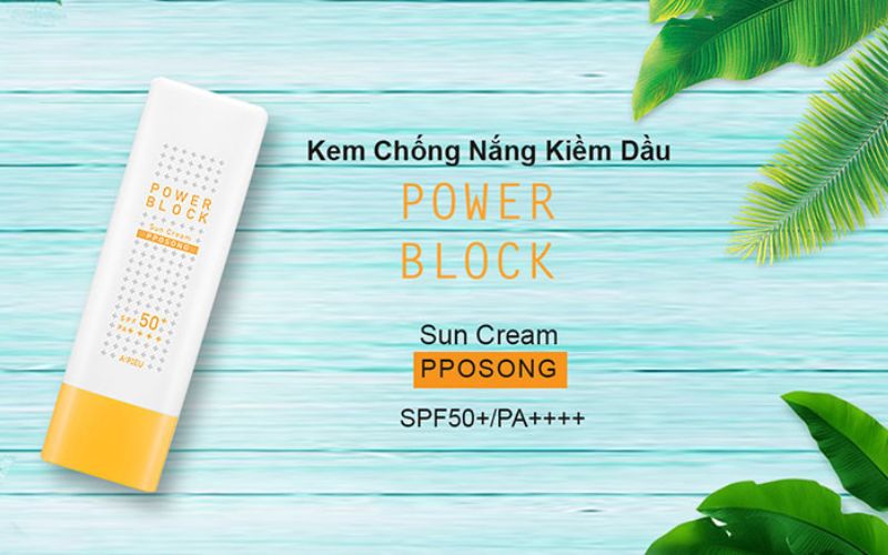 Kem chống nắng kiềm dầu A'pieu Power Block Sun Cream (Pposong)