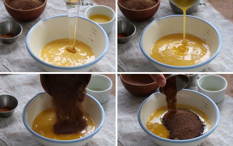 Mix egg butter mixture
