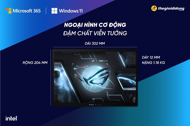 Asus Gaming ROG Flow Z13 GZ301Z i7 (LD110W) - Ngoại hình cơ động, đậm chất viễn tưởng