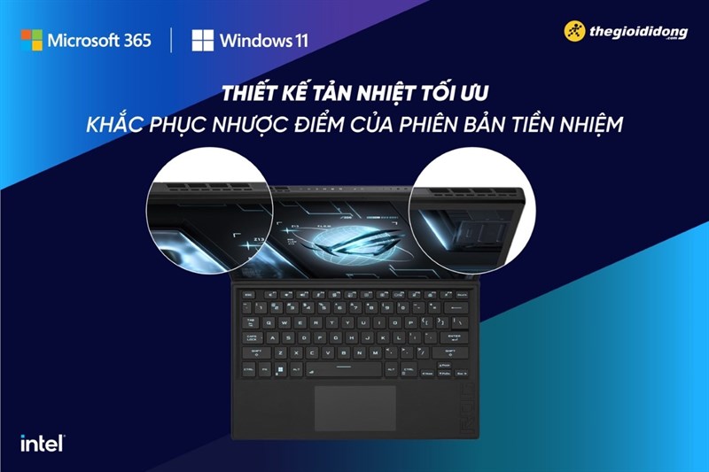 Asus Gaming ROG Flow Z13 GZ301Z i7 (LD110W) - Thiết kế tản nhiệt tối ưu, khắc phục nhược điểm của phiên bản tiền nhiệm
