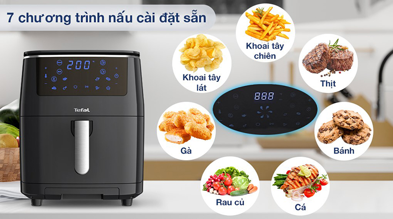 Nồi chiên không dầu kết hợp hấp Tefal FW201815 6.5 lít có đa dạng chế độ nấu
