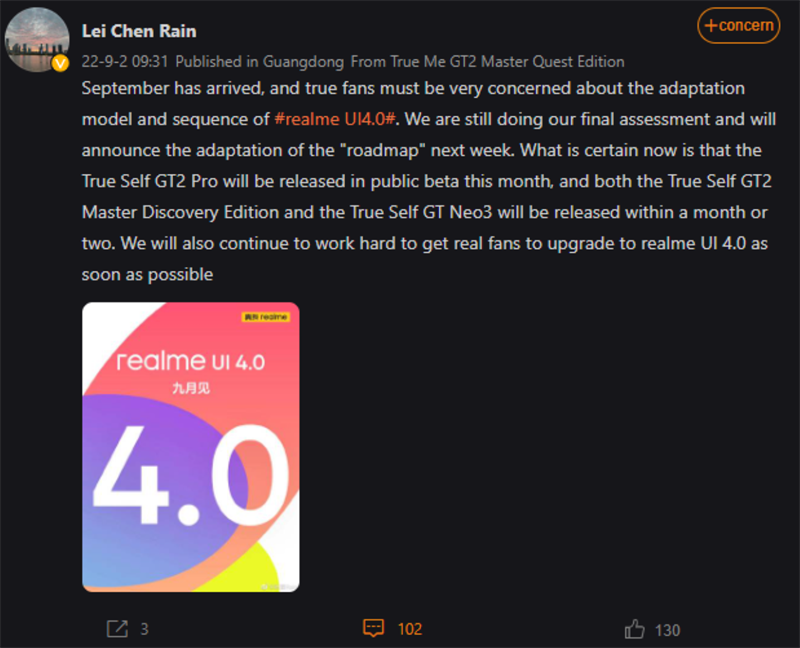 Bài đăng Weibo của ông Rain Chen Bài đăng Weibo của ông Rain Chen