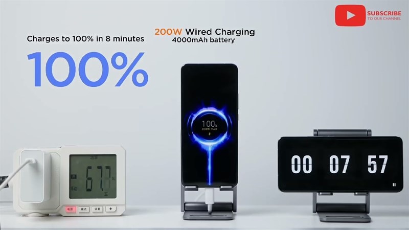 Từng có video sạc nhanh 200 W trong tháng 6 bằng điện thoại Xiaomi
