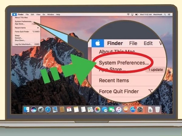 Nhấp vào System Preferences (Tùy chỉnh hệ thống).