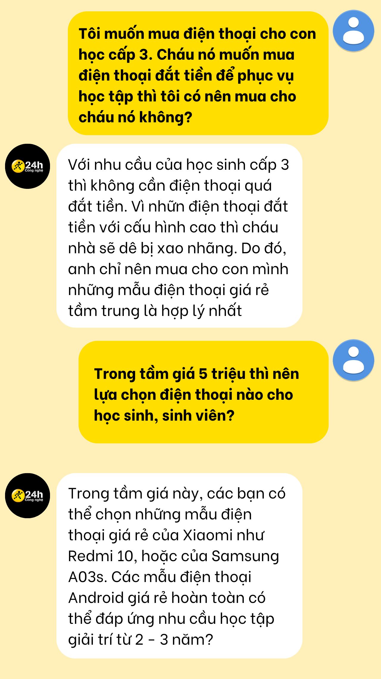 Chọn mua điện thoại cho học sinh sinh viên