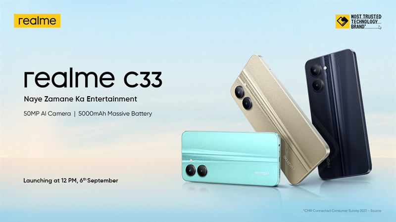 Realme C33 sẽ được ra mắt ngày 6/9