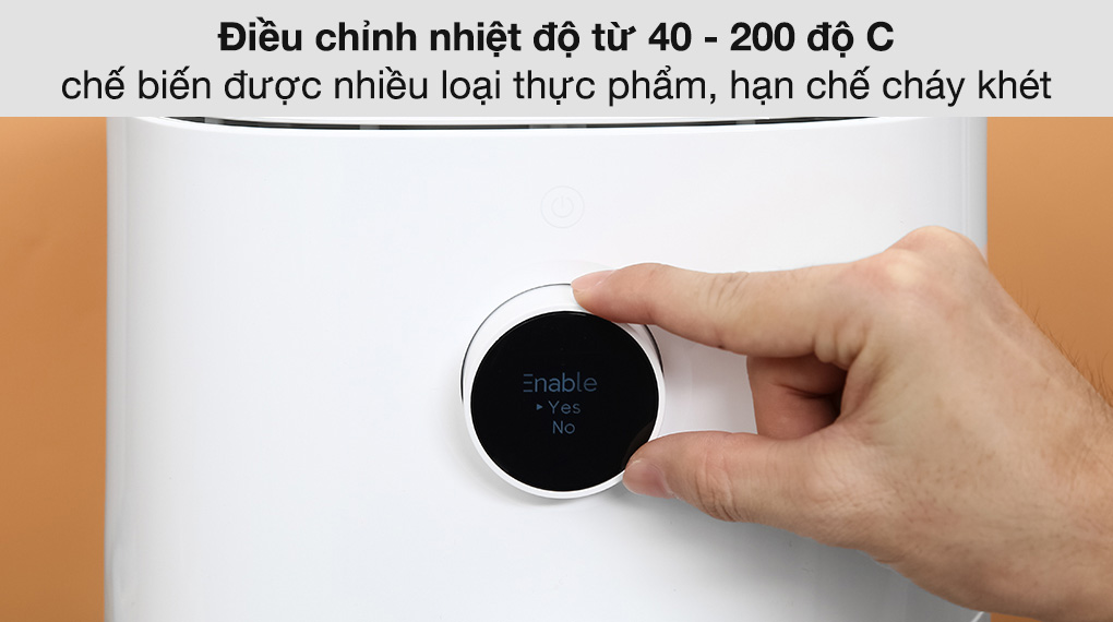 Nồi chiên không dầu Xiaomi Mi Smart MAF02 3.8 lít có bảng điều khiển với nút xoay dễ dàng điều chỉnh nhiệt