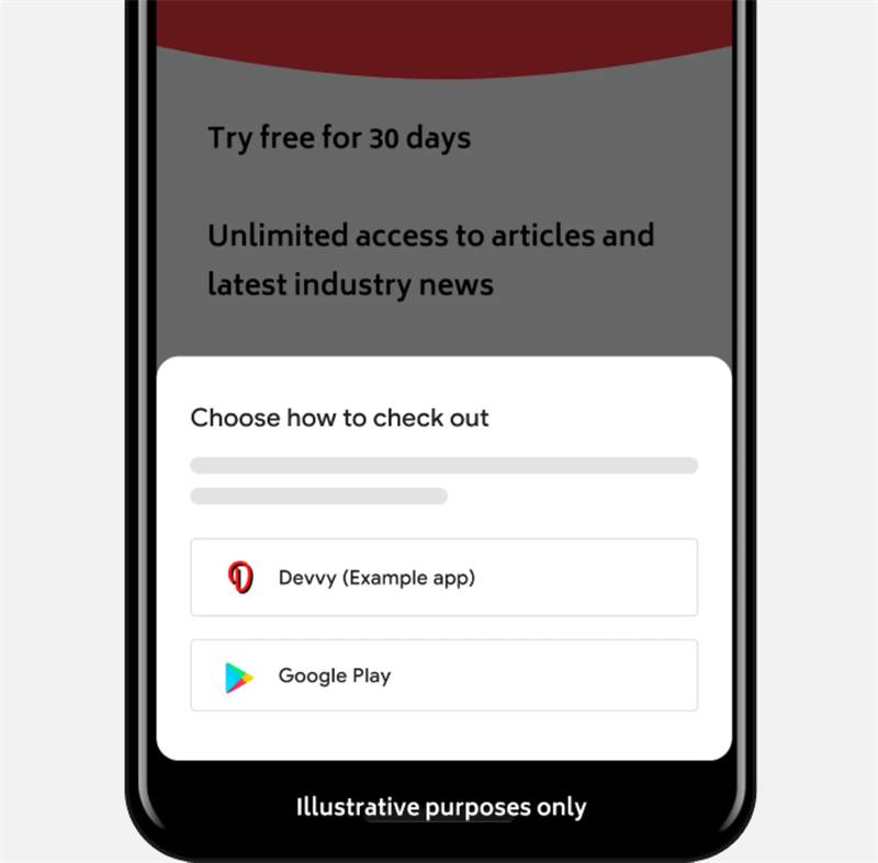 Google ví dụ kênh thanh toán thứ ba