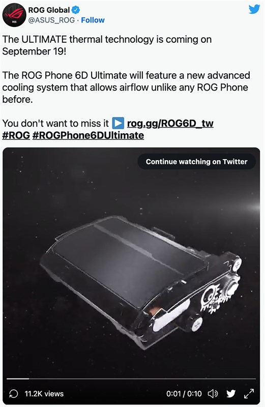 ASUS nhá hàng hệ thống tản nhiệt tên ROG Phone 6D Ultimate ASUS nhá hàng hệ thống tản nhiệt tên ROG Phone 6D Ultimate