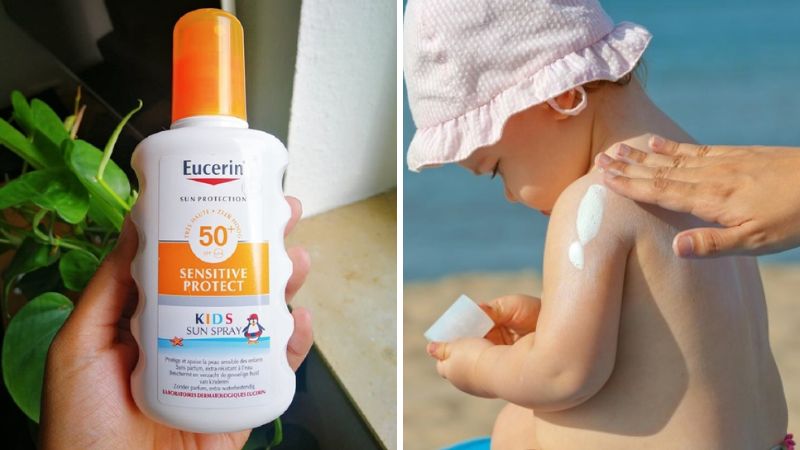 Xịt chống nắng cho trẻ em Eucerin Sun Protection Kids SPF50+ dịu nhẹ