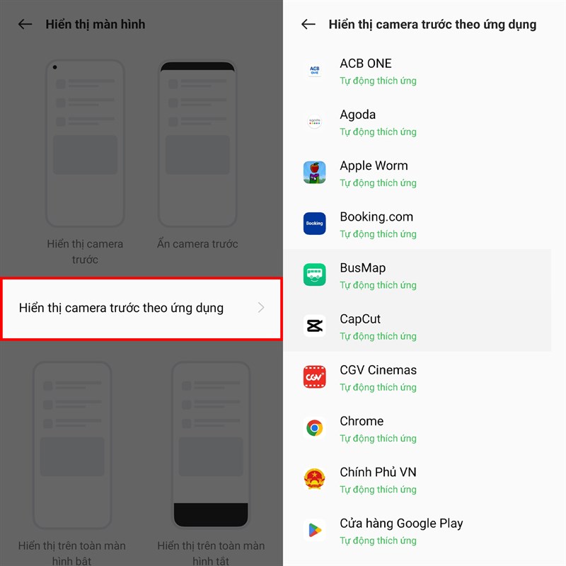 Cách tắt tai thỏ theo ứng dụng trên điện thoại OPPO