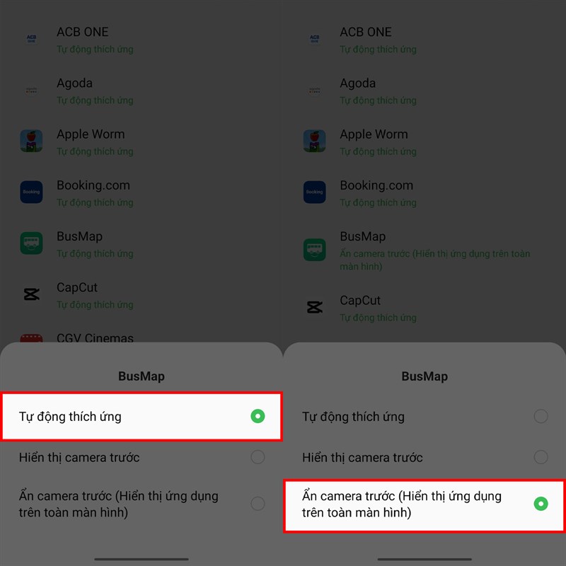 Cách tắt tai thỏ theo ứng dụng trên điện thoại OPPO