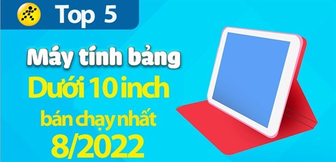 Top 5 máy tính bảng dưới 10 inch bán chạy nhất tháng 08/2022