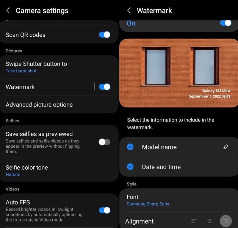 Hình ảnh tính năng watermark