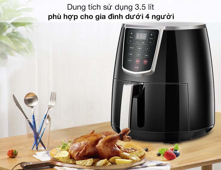 Nồi chiên không dầu Joyoung sở hữu dung tích lớn phục vụ cho cả gia đình bạn
