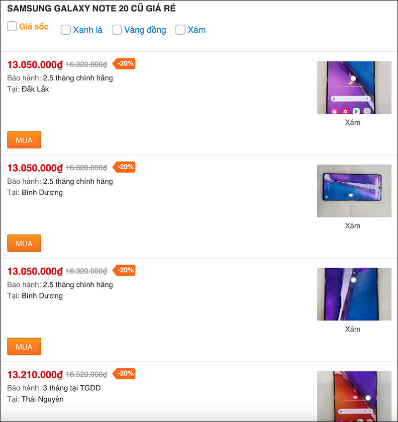 Samsung Galaxy Note 20 cũ giá bao nhiêu? Có ưu đãi gì khi mua?