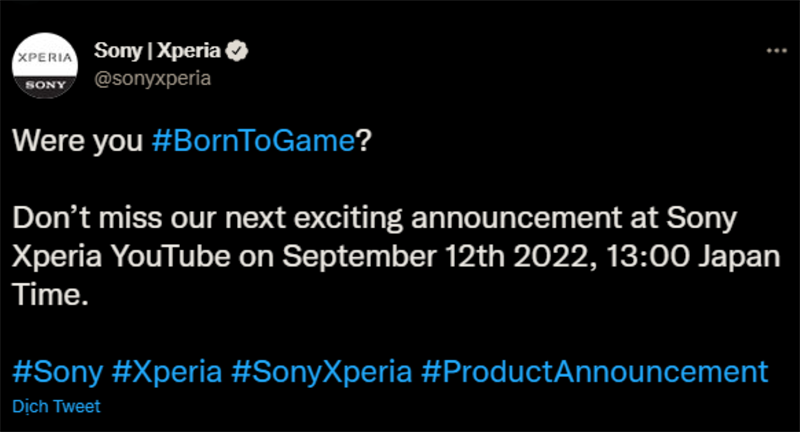 Tweet của Sony 