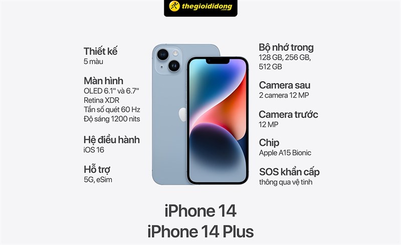 iPhone 14 Plus cấu hình vượt trội hơn nhờ vào chip Apple A15 Bionic được nâng cấp