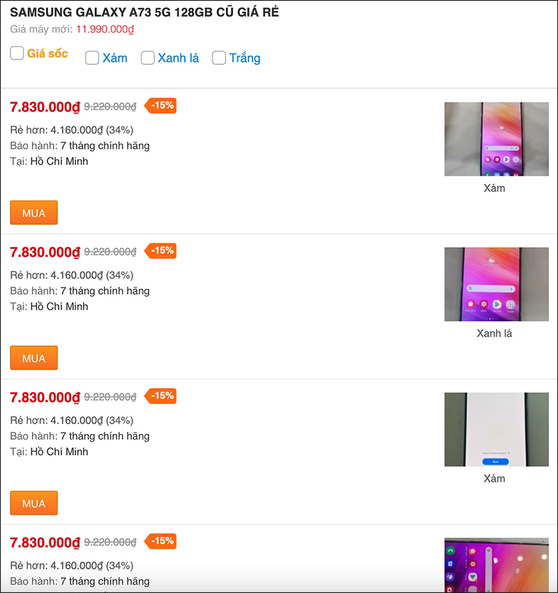 Samsung Galaxy A73 5G cũ giá bao nhiêu? Bật mí rẻ hơn máy mới tới 35%