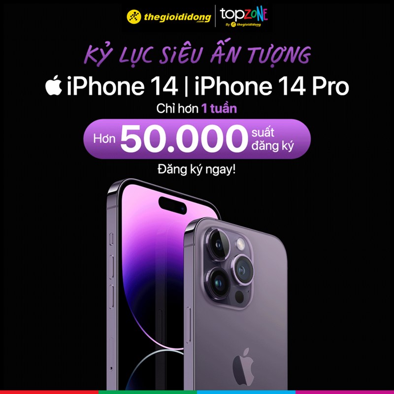 Siêu bão đổ bộ TopZone: Vượt 50.000 lượt đặt mua iPhone 14 Series chỉ trong 11 ngày