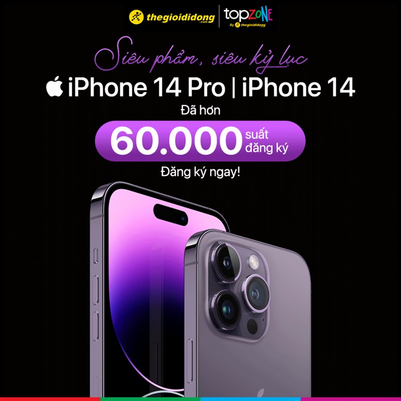 Siêu bão đổ bộ TopZone: Vượt 55.000 lượt đặt mua iPhone 14 Series chỉ sau 12 ngày