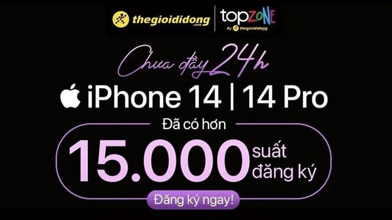 Siêu bão đổ bộ TopZone: Cứ 6 giây lại có 1 người đăng ký mua iPhone 14 Series