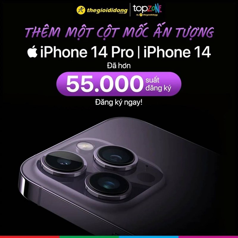 Siêu bão đổ bộ TopZone: Vượt 55.000 lượt đặt mua iPhone 14 Series chỉ sau 12 ngày