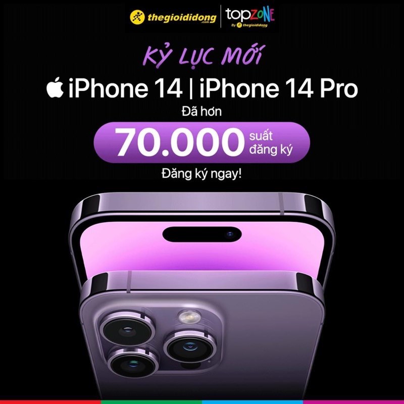 Thêm kỷ lục mới được xác lập: Vượt 70.000 lượt đăng ký mua iPhone 14 Series tại TGDĐ