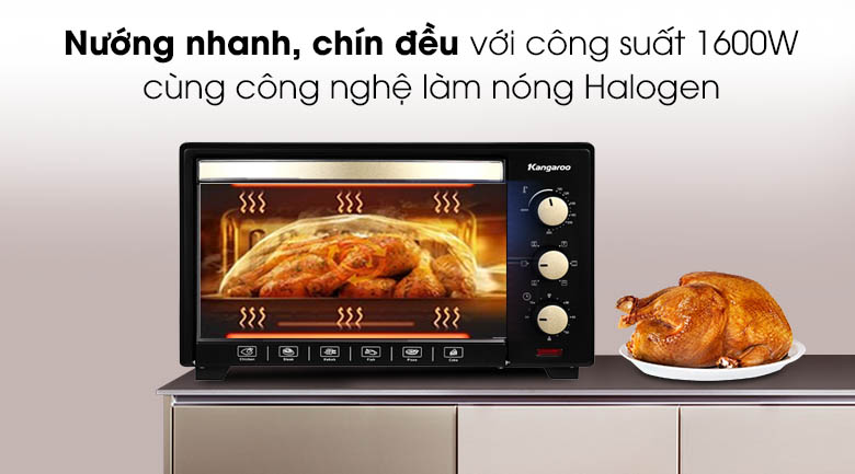 Lò nướng Kangaroo KG3201 32 lít tích hợp hệ thống nướng đối lưu bằng đèn Halogen Lò nướng Kangaroo KG3201 32 lít tích hợp hệ thống nướng đối lưu bằng đèn Halogen