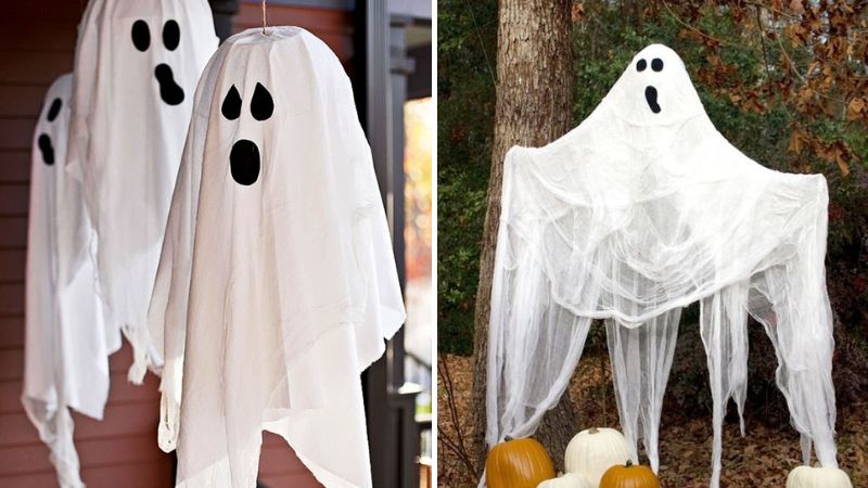 Trang trí Halloween bằng hình nộm vải