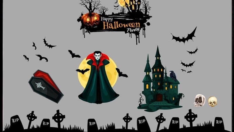 Halloween decoration ideas for stores using window decals